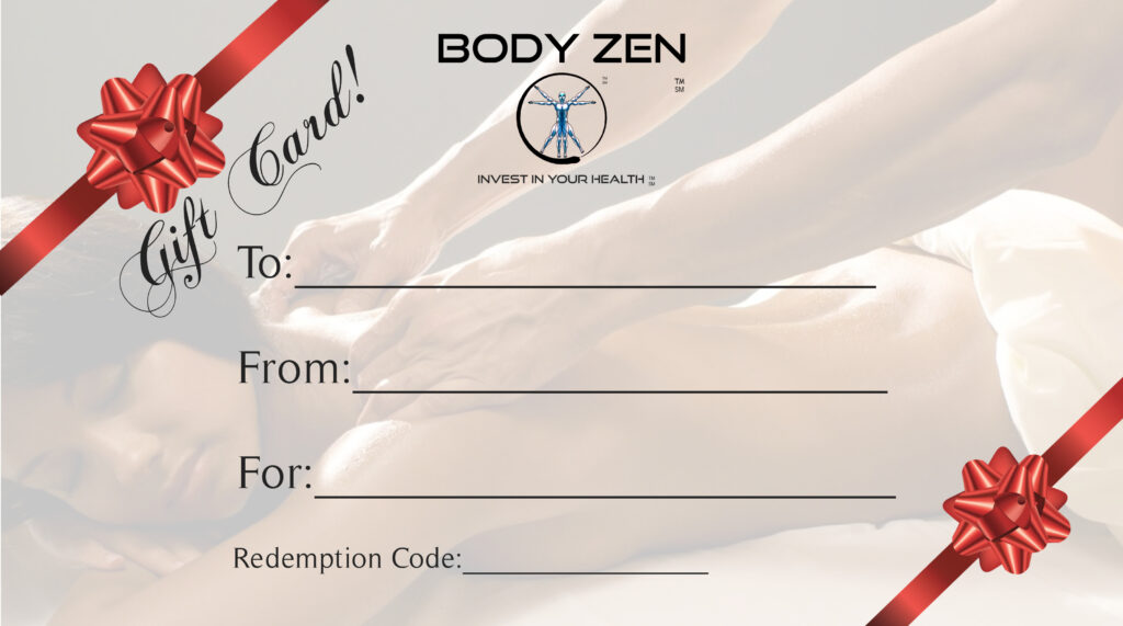 Massage Gift Card Body Zen Massage