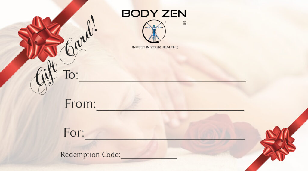 Massage Gift Card Body Zen Massage Tampa