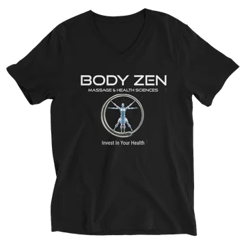 Body Zen Unisex-Short-Sleeve-V-Neck-T-Shirt
