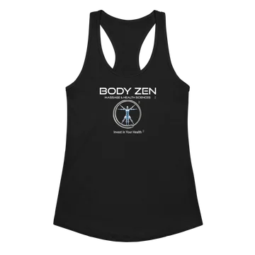 Body Zen Women’s fitted racerback tank top w Body Zen logo